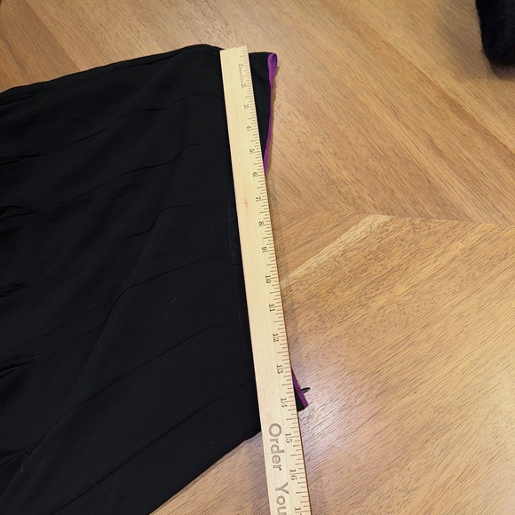 Vintage VICTOR COSTA Black Pleated Midi Skirt Women Size Lined Sheer Flounce Hem - Picture 4 of 8